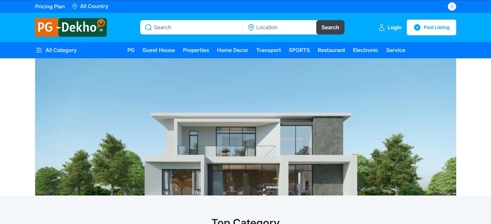PG Dekho — Property & Local Business Listing Platform interface